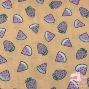 Algodón Licrado Estampado Diseño Fruit Melón