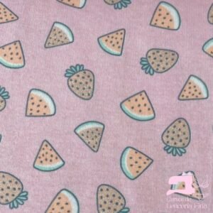 Algodón Licrado Estampado Diseño Fruit Pink
