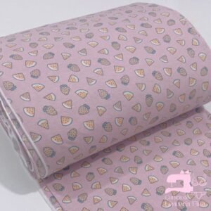 Algodón Licrado Estampado Diseño Fruit Pink