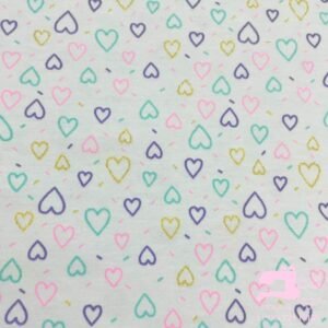 ALGODÓN LICRADO DISEÑO CORAZÓN ESCARCHADO