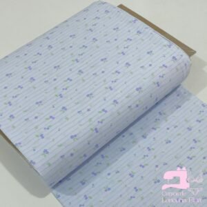 Microfibra Estampada Diseño Royal Florales Celeste