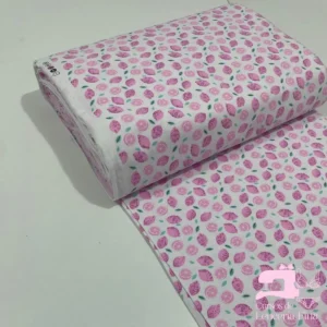 Algodon Licrado Estampado Diseño Limon Rosado