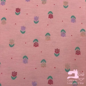 Algodon Licrado Estampado Diseño Rosas