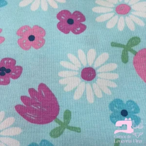 Algodon Licrado Estampado Diseño Torrente de Flores