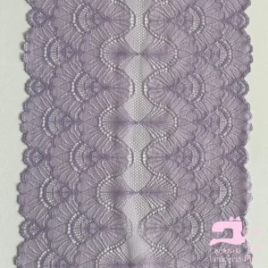 Encaje Color Entero Diseño Abanico Lila