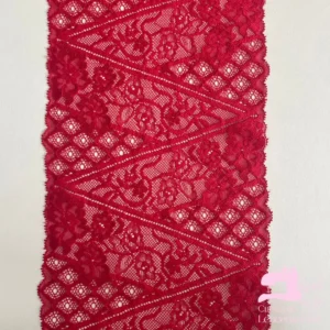 Encaje Color Entero Diseño Aurora Rojo