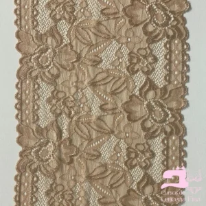 Encaje Color Entero Diseño Azaleas Camel