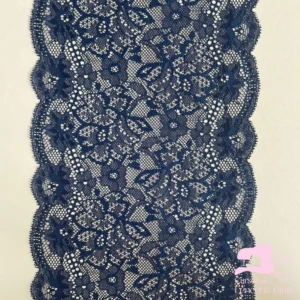 Encaje Color Entero Diseño Clavel Azul Noche