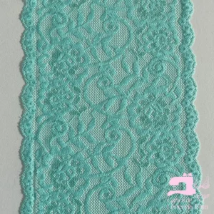 Encaje Color Entero Diseño Floreado Verde Menta