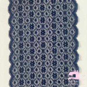 Encaje Color Entero Diseño Florecillas Azul Noche