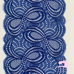 Encaje Color Entero Diseño Lirio Azul Eléctrico