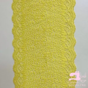 Encaje Color Entero Diseño Pasiflora Amarillo