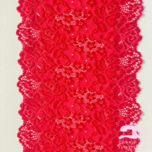 Encaje Color Entero Diseño Lupino Rojo