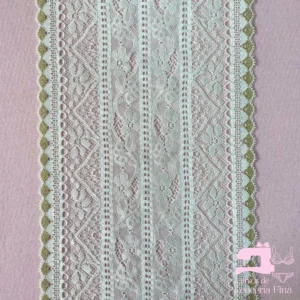 Encaje Elástico Matizado Diseño Perla con Dorado