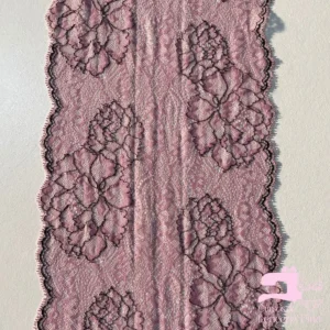 Encaje Elástico Matizado Diseño Liláceo Bloom Negro