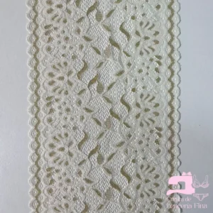 Encaje Elástico Matizado Diseño Naomi Perla con Dorado