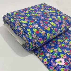 Licra para Traje de Baño Estampada Diseño Bambi Azul