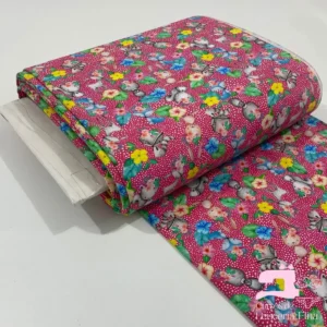 Licra para Traje de Baño Estampada Diseño Bambi Rojo