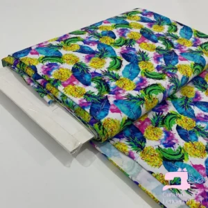 Licra para Traje de Baño Estampada Diseño Frutifrut Azul Eléctrico