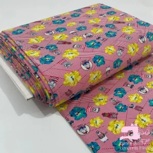 Licra para Traje de Baño Estampada Diseño Rayas rojo