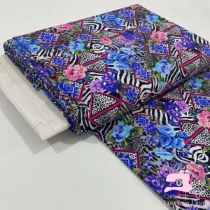 Licra para Traje de Baño Estampada Diseño Zebra Azul