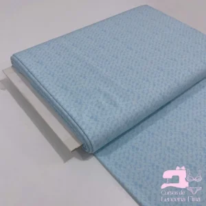 Microfibra Estampada Diseño Dcorazones Celeste