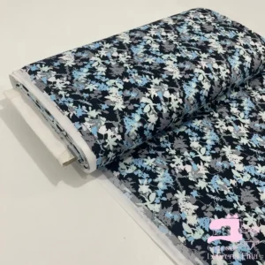 Microfibra Estampada Diseño Jazmín Negro