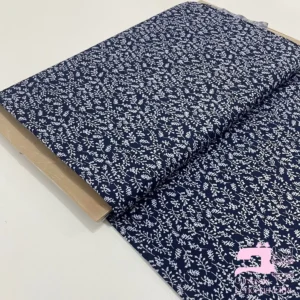 Microfibra Estampada Diseño Laurel Azul Noche