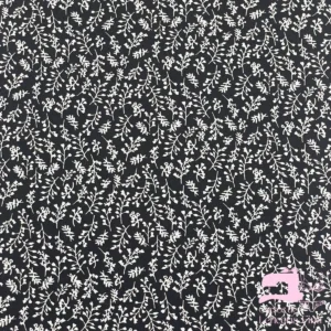 Microfibra Estampada Diseño Laurel Negro