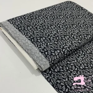 Microfibra Estampada Diseño Laurel Negro