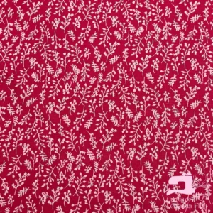 Microfibra Estampada Diseño Laurel Rojo