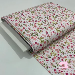 Microfibra Estampada  Diseño Lirio de Campo Fucsia con Palo Rosa