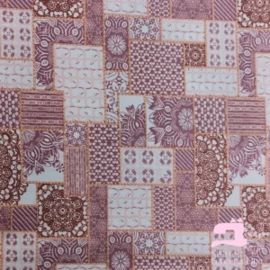 Microfibra Estampada Diseño Muralla Rojo Vino