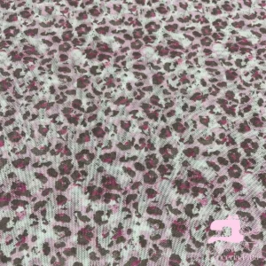 Tul Licrado Estampado Diseño Animal Print Fucsia