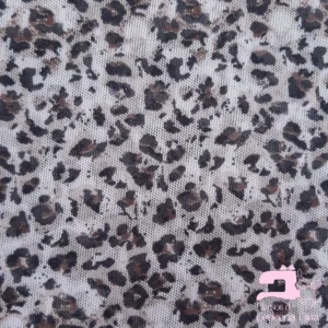 Tul Licrado Estampado Diseño Animal Print Negro
