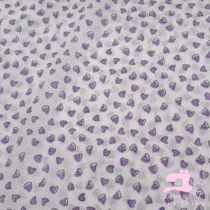 Tul Licrado Estampado Diseño Corazones Lila