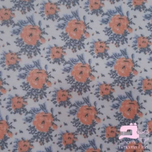 Tul Licrado Estampado Diseño Flores Mandarinas