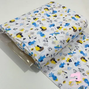 Algodón Jersey 30/1 Estampado Diseño Barco Pirata