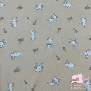 Algodón Jersey 30/1 Estampado Diseño Conejita Crin