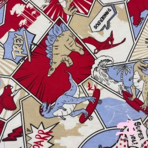 Algodón Jersey 30/1 Estampado Diseño Dinosaurio Roarr