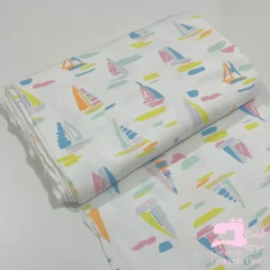Algodón Jersey Gamuza 50/1 Estampado Diseño Barco