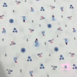 Algodón Jersey Gamuza 50/1 Estampado Diseño Barquillo