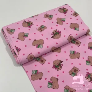 Algodón Jersey Gamuza 50/1 Estampado Diseño Capibara