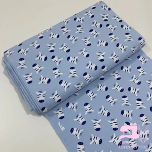Algodón Jersey Gamuza 50/1 Estampado Diseño Cebra