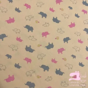 Algodón Jersey Gamuza 50/1 Estampado Diseño Elefante