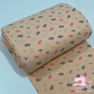 Algodón Jersey Gamuza 50/1 Estampado Diseño Elefante