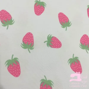 Algodón Jersey Gamuza 50/1 Estampado Diseño Fresita