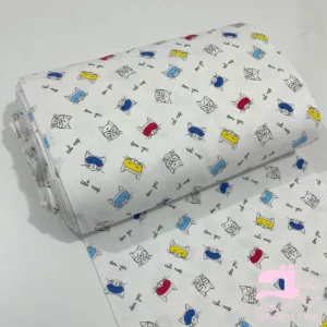 Algodón Jersey Gamuza 50/1 Estampado Diseño Gatitos