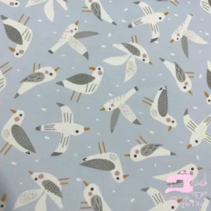 Algodón Jersey Gamuza 50/1 Estampado Diseño Gaviota