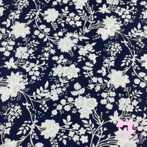 Algodón Jersey Gamuza 50/1 Estampado Diseño Hojas Eternas